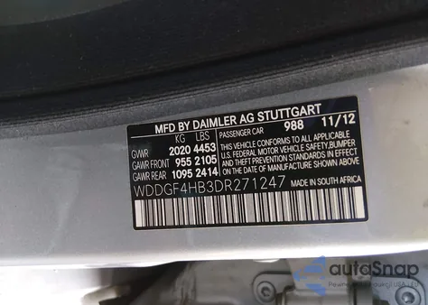 2013 Mercedes-Benz C 250 Sport from USA, damaged, VIN WDDGF4HB3DR271247